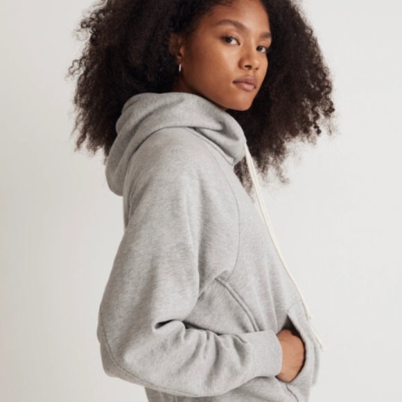 Madewell Terry Relaxed Raglan Sleeve Sweatshirt in Heather Gym Class Grey in XS - Picture 2 of 11